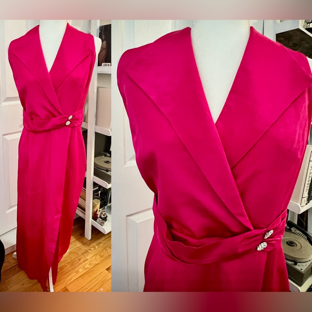 Hot pink evening gown